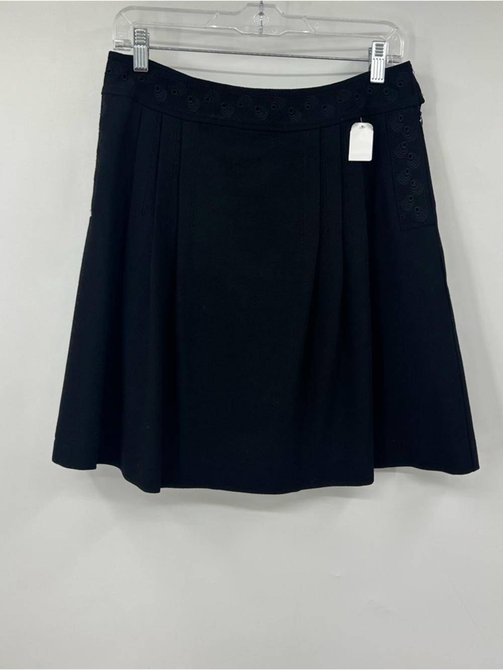 See by Chloe‎ Black Wool Mini Skirt Side Zip Size 4 Made In Italy